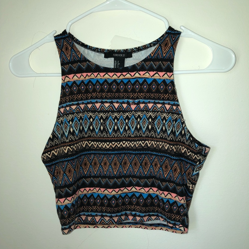 Aztec Cropped Tank Top